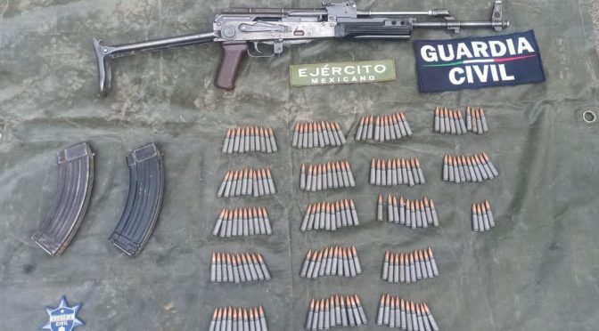 SSP Durante Operativo SSP Sedena Y GN Aseguran Arma Larga Con 174